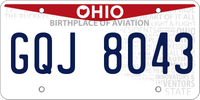 OH license plate GQJ8043