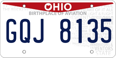 OH license plate GQJ8135