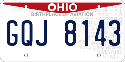 OH license plate GQJ8143
