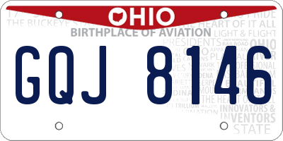 OH license plate GQJ8146