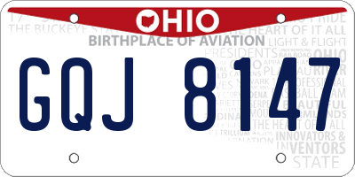 OH license plate GQJ8147
