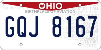 OH license plate GQJ8167