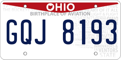OH license plate GQJ8193