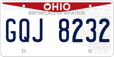 OH license plate GQJ8232