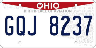 OH license plate GQJ8237