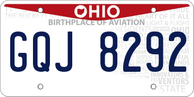 OH license plate GQJ8292
