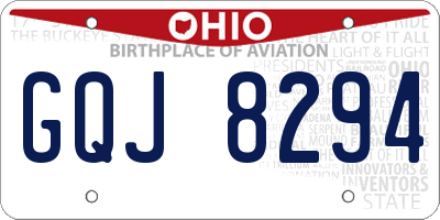 OH license plate GQJ8294