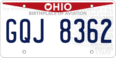 OH license plate GQJ8362