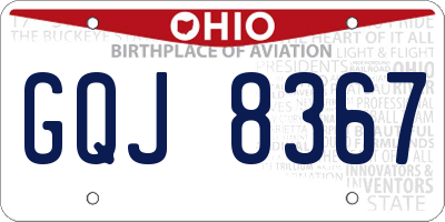 OH license plate GQJ8367