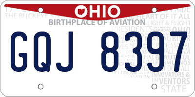 OH license plate GQJ8397