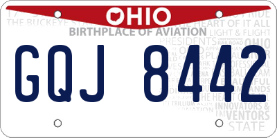 OH license plate GQJ8442