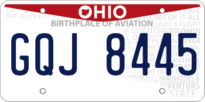 OH license plate GQJ8445