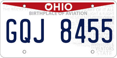 OH license plate GQJ8455