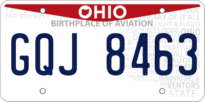 OH license plate GQJ8463