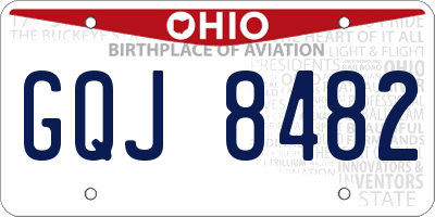 OH license plate GQJ8482