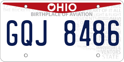 OH license plate GQJ8486