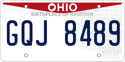 OH license plate GQJ8489