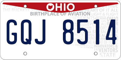 OH license plate GQJ8514
