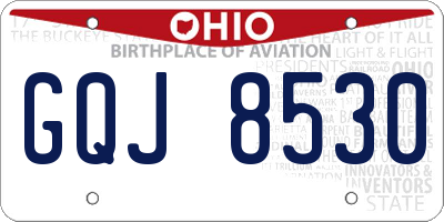 OH license plate GQJ8530