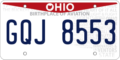 OH license plate GQJ8553