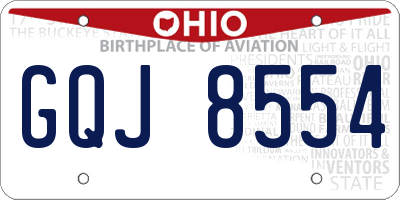 OH license plate GQJ8554