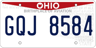 OH license plate GQJ8584