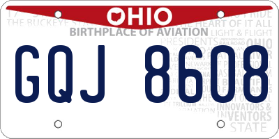 OH license plate GQJ8608