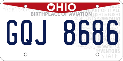OH license plate GQJ8686