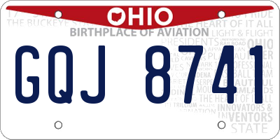 OH license plate GQJ8741