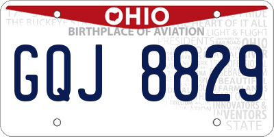 OH license plate GQJ8829