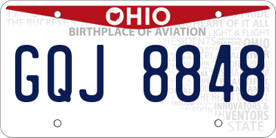 OH license plate GQJ8848