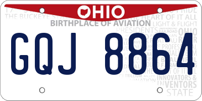 OH license plate GQJ8864