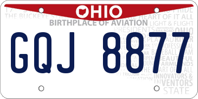 OH license plate GQJ8877