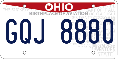 OH license plate GQJ8880