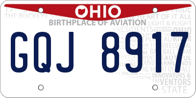 OH license plate GQJ8917