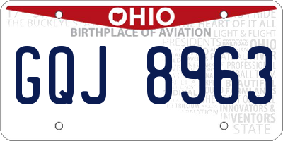 OH license plate GQJ8963