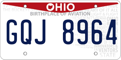 OH license plate GQJ8964