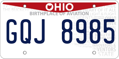 OH license plate GQJ8985