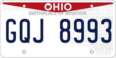 OH license plate GQJ8993