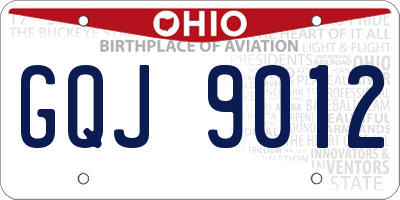 OH license plate GQJ9012