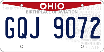 OH license plate GQJ9072