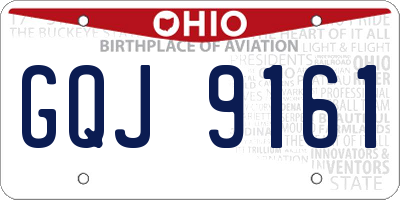 OH license plate GQJ9161