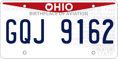 OH license plate GQJ9162