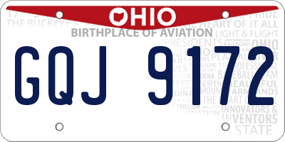 OH license plate GQJ9172