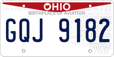 OH license plate GQJ9182