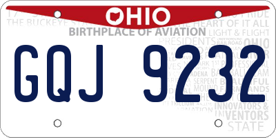 OH license plate GQJ9232