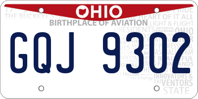 OH license plate GQJ9302