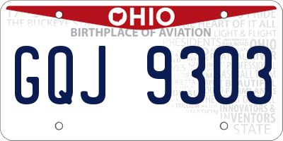 OH license plate GQJ9303