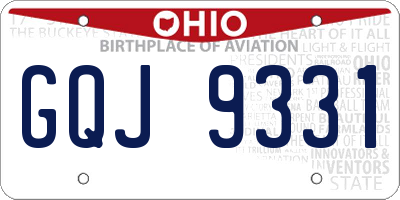 OH license plate GQJ9331