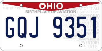OH license plate GQJ9351